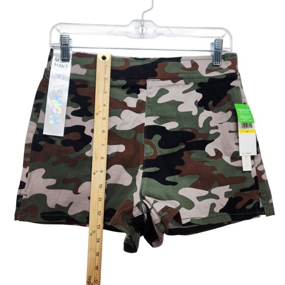 Camo Print Womens Shorts By Tinseltow Size M Elastic Waist Pockets - Picture 5 of 10